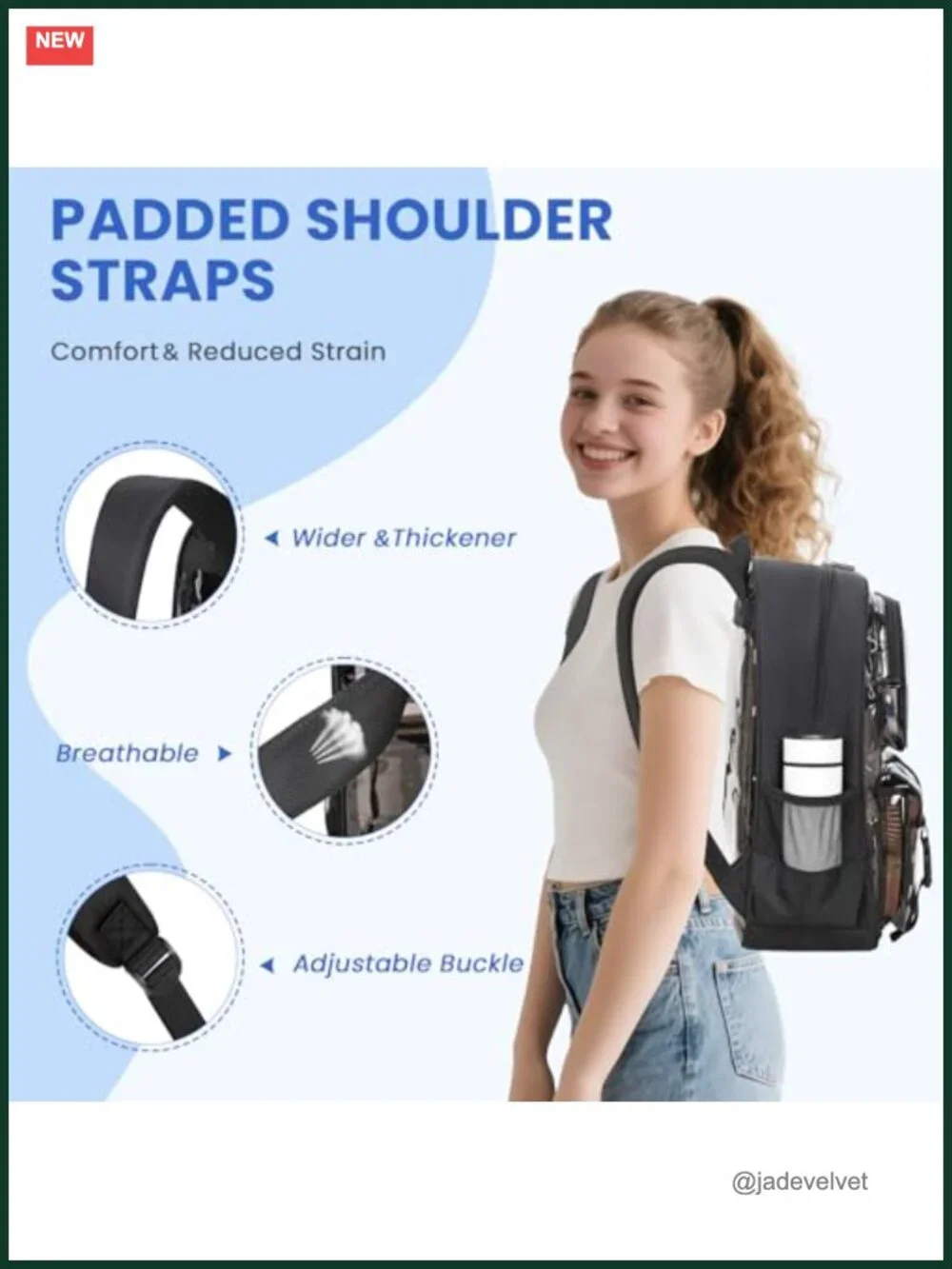 Clear Heavy Duty Backpack with ID Holder for School